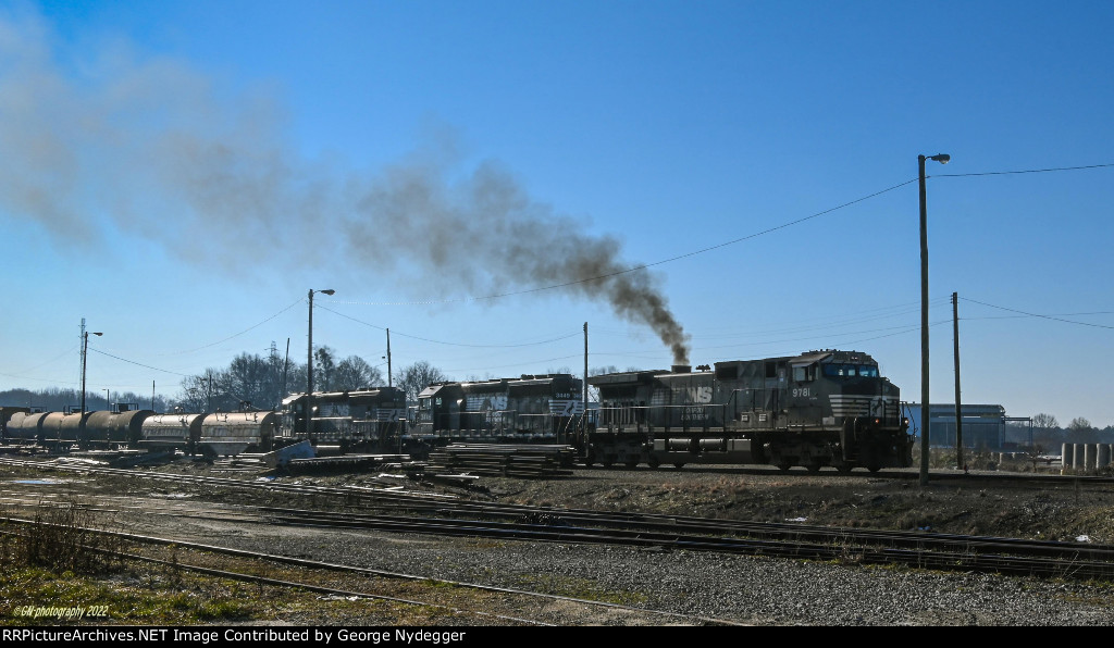 NS 9781 is smoking badly on a cold morning